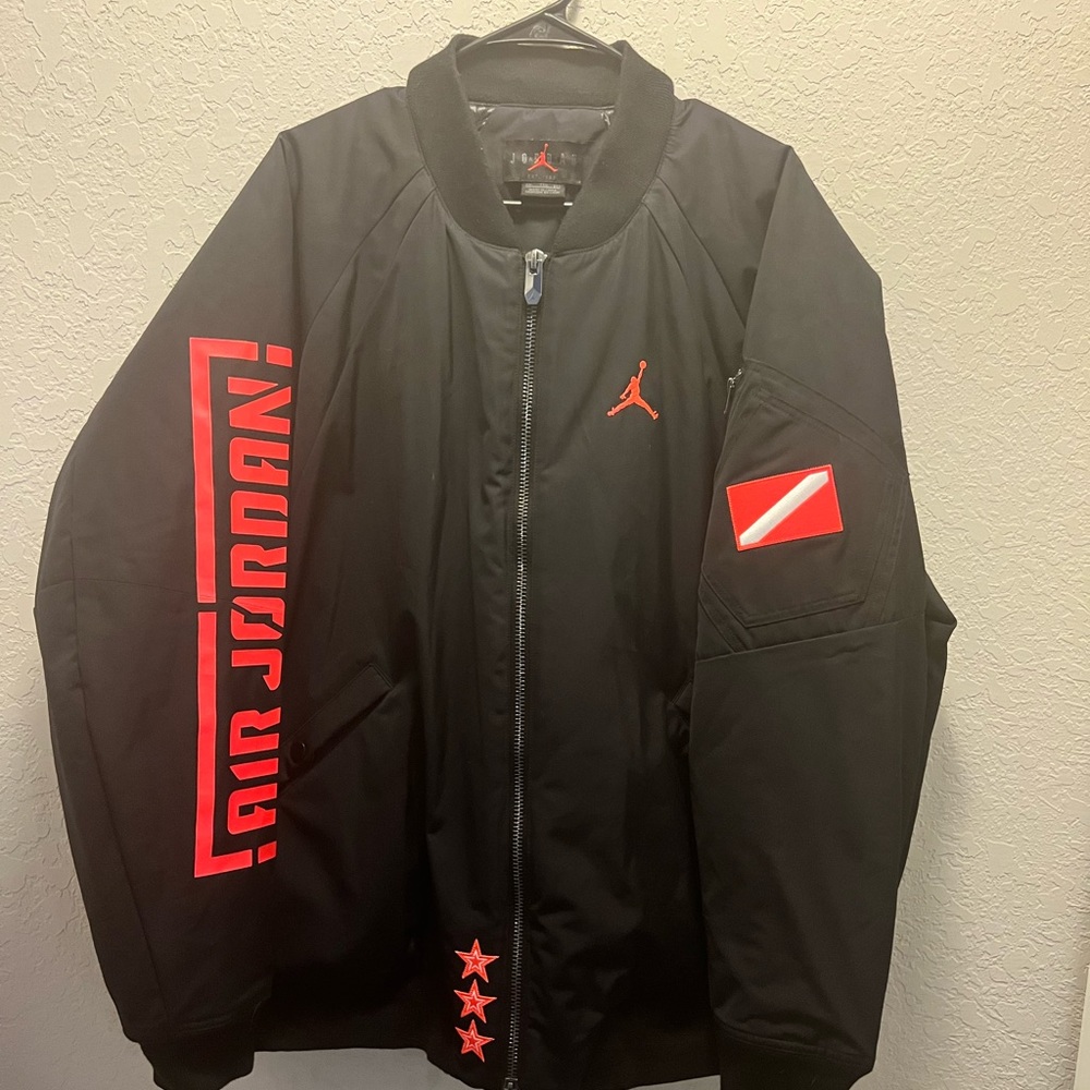 Jordan black and red zip up jacket